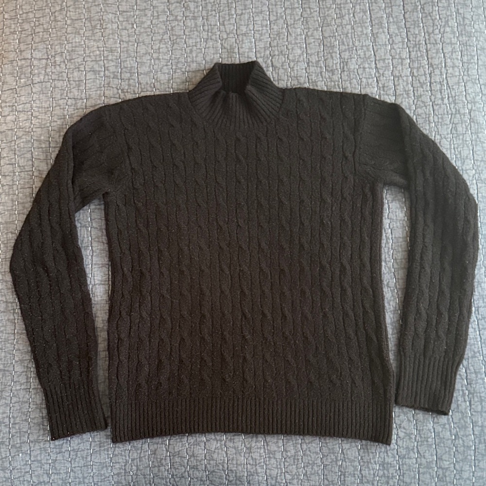 J.Crew Women’s Black Cable Knit Sweater